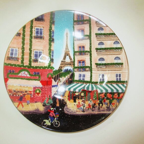 Anthropologie Holiday In The City Dessert Plate Paris 2025 Stoneware New 8.25" - Picture 2 of 9